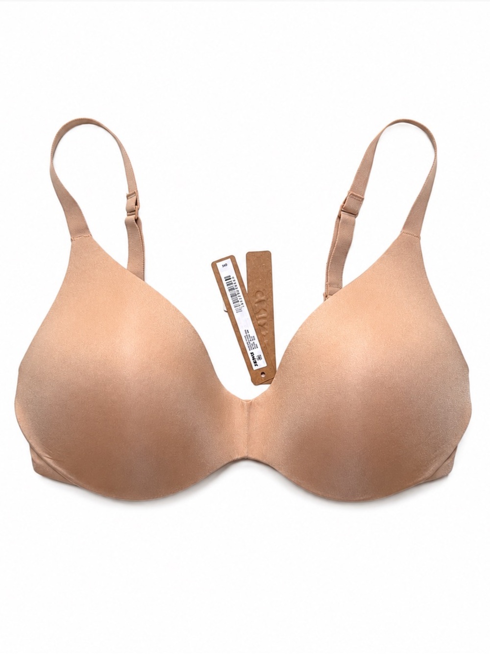NWT SKIMS Wireless Form Push-Up Plunge Bra Clay Nude Tan Beige 34DD BR-WYL-1891